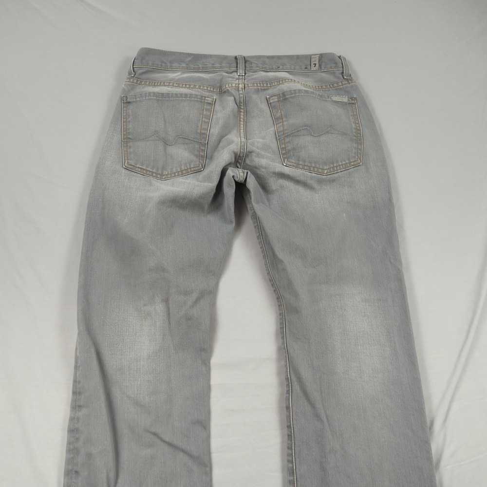 7 for all Mankind Jeans Mens 33x33 Gray Standard Straight Relaxed Casual Faded‎ - Picture 13 of 15